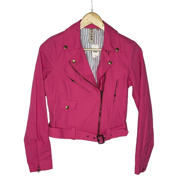 NWT Dolan Anthropologie Hot Pink Moto Jacket xs - Picture 4 of 12
